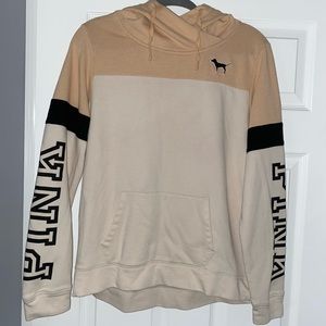 PINK Victoria’s Secret Hoodie, Size Medium, Salmon & Cream